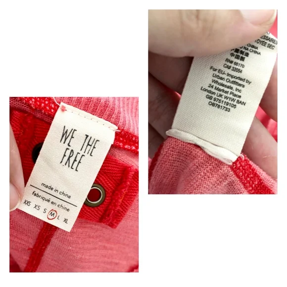 We the Free by FP " Take Me" boyfriend v-neck burnout tee destructed melon Med. - Picture 10 of 15